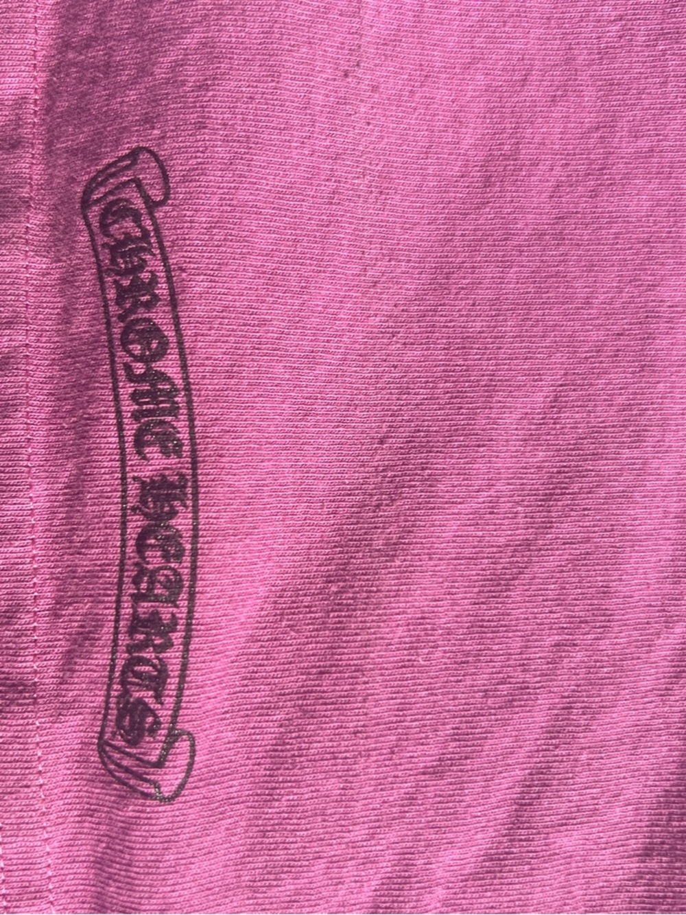 Chrome Hearts Pink Long Sleeve Tee with Black Script Logo